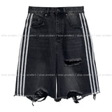 Line Track Damage Bermuda Pants