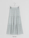 Honil Flower Shirring Banding Long Skirt