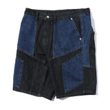 Mixed Half Denim Pants