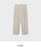 Story peach cotton two tuck pants