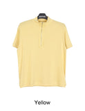 Med Low Cut Half Zip-Up Short Sleeve T-shirt