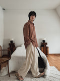 Coz pin tuck half banding wide slacks