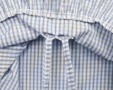 Rundy Check Shirring Round Collar Blouse