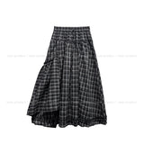 Maeve Unbalance Check Long Skirt