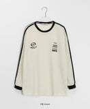 Hedem Track Lettering Over Knit Long Sleeve Tee