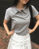 [MADE] Seju Dot Collar Frill Short Sleeve T-Shirt