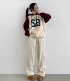 Two-Way Thick Brushed Lining Wide Jogger Cut Wide Banding Training Pants