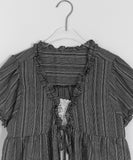 Olbe Layered Ribbon Short Sleeve Blouse