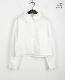 Aru Back Silt Button Crop Long Sleeve Shirt