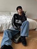 Nad washing chain wide denim pants