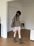 Lapen Shining Pearl Coated String Zip-Up Jumper