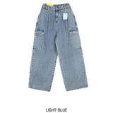 [UL DENIM] 4 Colors Pintuck Wide Cargo Denim Pants