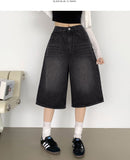 Casual Banding Knee Length Bermuda Denim Shorts