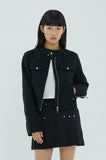PIPING WOOL BIKER JACKET