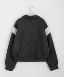 Lumti color matching collar quilted varsity jumper