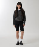 PIGMENT WASHED BIKER CROP ZIP-UP HOODIE