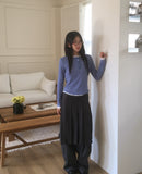 Horse Half Button Ribbed Long Sleeve T-Shirt