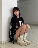 Coast Waffle Cross Lettering Long Sleeve