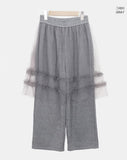 Savon Tulle Skirt Layered Brushed Skirt Pants