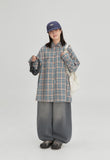 [BAONHAUS] Hebon Denim Banding Balloon Wide Pants - Gray Denim ver.
