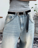 Cien flap pocket curved denim