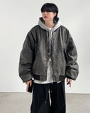 Chrissy leather MA-1 padded jumper