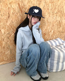Bre High Neck Waffle Warmer Hooded Long Sleeve T-Shirt