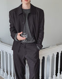 Bonnen Stripe Hidden Button Blazer