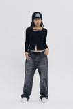 SQUARE NECK RIBBED TOP