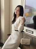 Emd V-neck Angora Knit Cardigan