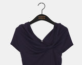 Aconi Ribbon Off-Shoulder Cropped T-Shirt