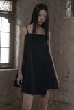 [mnem] Buckle Nylon Midi Dress