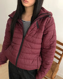 Monning String Two-Way Hooded Overfit Lightweight Padding Jumper