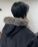 Rat Fur Hooded Bomber Jacket