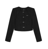 [mnem] buckle tweed jacket