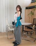 Oat Lace Ribbed Sleeveless