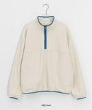 Menhill Half Zip-Up Color Matching Brushed Fleece Sweatshirt