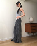 Doven Stripe Two-Way Sweat Wide Pile Pants