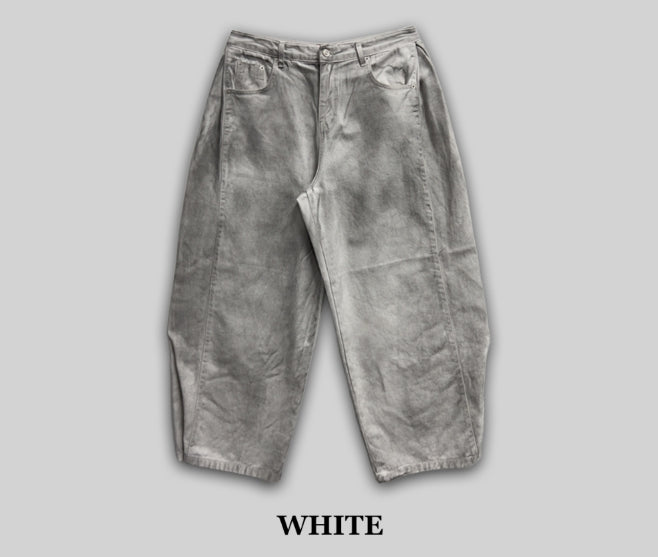 【KOOLOSET】Snap Wide Dirty White Denim KOOLOSET (クロゼット) - スナップワイドダーティホワイトデニム