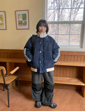 Moriki banding string fleece wide pants