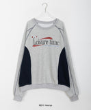 Rept color matching sporty printing sweatshirt