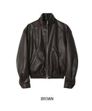Paod crop cut leather jacket