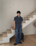 Pura Pintuck Strap Denim Pants