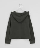 Sigyu Flower Lace Shirring Hood Zip-up