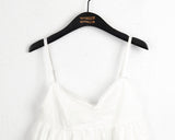 Nipim Vintage Flower Punching Strap Adjustable Layered V-neck Blouse Sleeveless