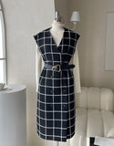 Neti Check Vest Tweed One Piece