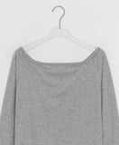 Domas Off-Shoulder Boat Neck Long Sleeve T-Shirt
