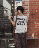Make lettering print short sleeve t-shirt