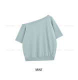 Witty Off-shoulder Short-sleeve Sweatshirt