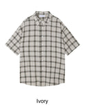 Nian Linen Check Short Sleeve Shirt